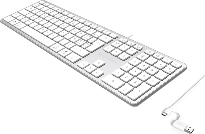 Conceptronic KAYNE02WPT Slim-Tastatur, weiß, USB, PT