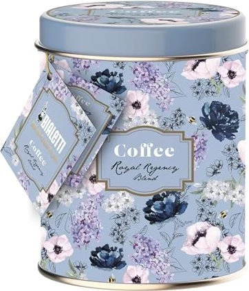 Bialetti Bridgerton Design-Kaffeedose und Royal Regency Blend Kaffeepulver, 250g