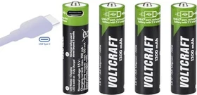 Voltcraft Accu Rechargeable Mignon AA Li-Ion 1300mAh, 4er-Pack
