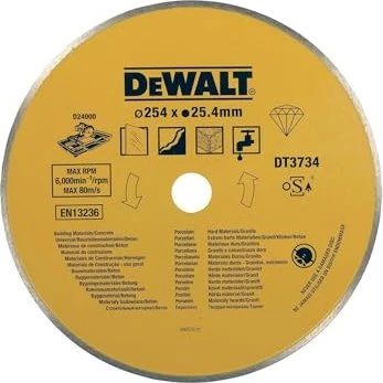 DeWalt DT3734 Fliesen Kreissägeblatt, 250x25.4mm, 1 Stück