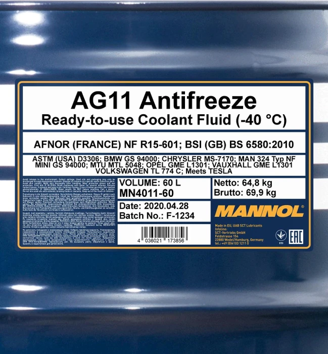 Mannol AG11 -40°C 20l