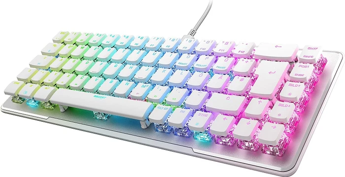 Roccat Vulcan II Mini Air, LEDs RGB, weiß/silber, TITAN II OPTICAL RED, USB/Bluetooth, DE