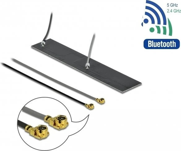 DeLOCK Doppelantenne, 5GHz/2.4GHz, 2.20-4dBi, MHF