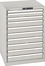 Lista Schubladenschrank, 10 Schubladen, lichtgrau, Container