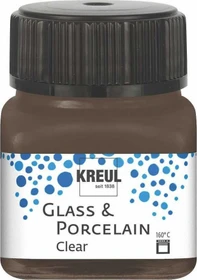Kreul Glass & Porcelain Clear Malfarbe, espressobraun, 20ml