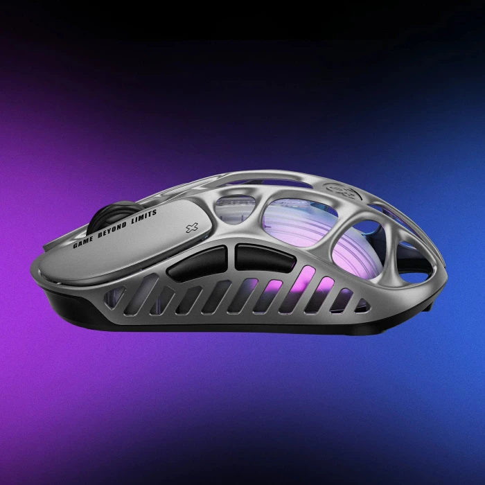 GravaStar Mercury X Wireless Gaming Mouse, Interstellar Silver, USB/Bluetooth