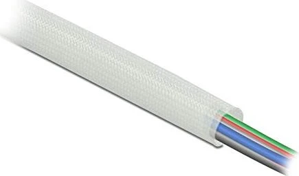 DeLOCK Schutzschlauch Glasfasergeflecht, 10mm, 2m, weiß