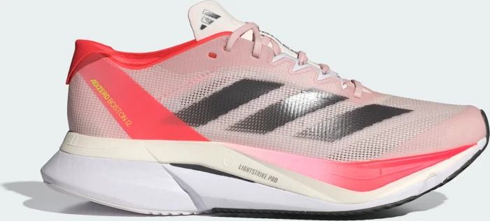 adidas Adizero Boston 12 sandy pink/aurora met./solar red (Damen)