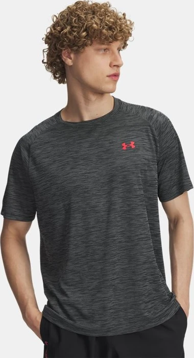 Under Armour Tech Textured Funktionsshirt kurzarm black/racer red (Herren)
