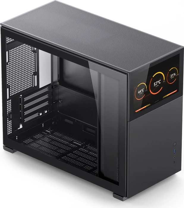 Jonsbo D31 Screen Black, schwarz, Glasfenster