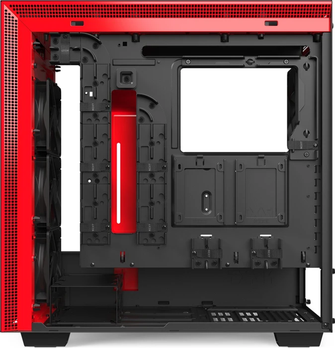 NZXT H710, schwarz/rot, Glasfenster