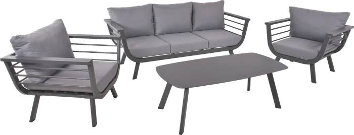 Garden Pleasure Elia Lounge-Set grau, 4-tlg.