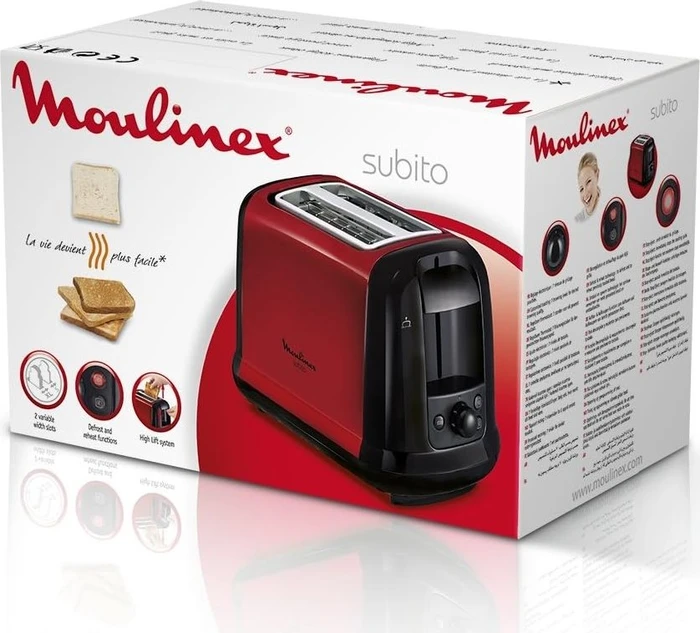 Moulinex LT260D11X Subito Toaster edelstahl/rot