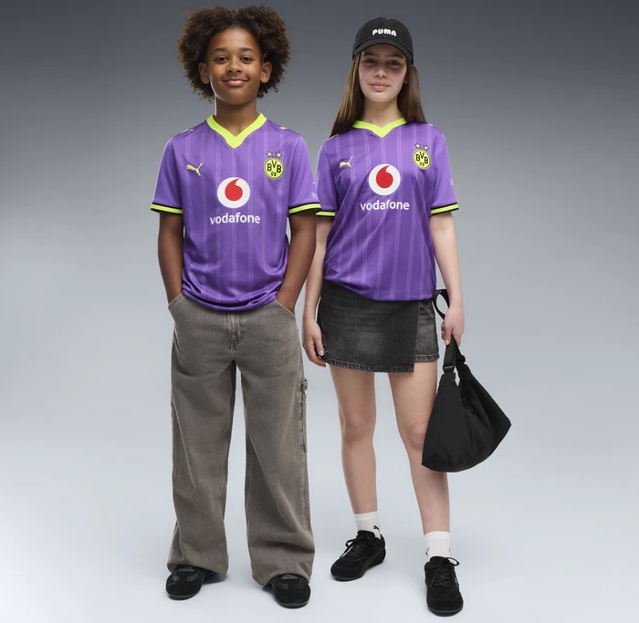Puma BVB Borussia Dortmund 2026/2027 Ausweichtrikot kurzarm purple glimmer/yellow alert (Junior)
