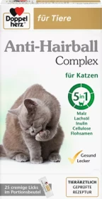 Doppelherz Anti-Hairball Complex für Katzen, Anti-Hairball Malzpaste, 25 Portionsbeutel, 250g
