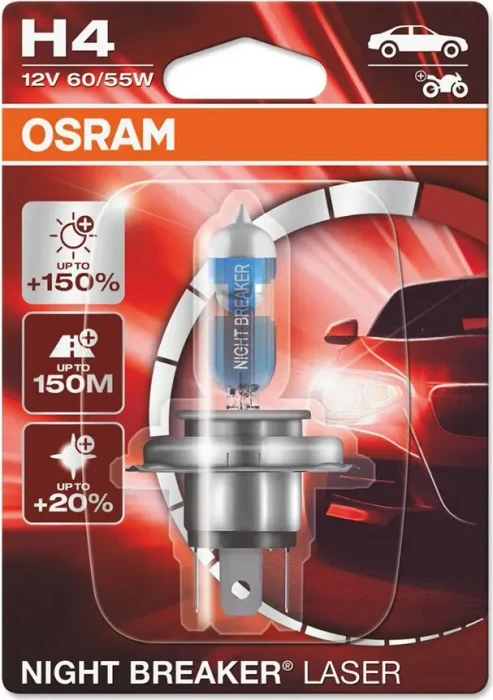 Osram Night Breaker Laser H4 60/55W +150%, 1er-Pack Blister