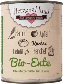 Herzens Hund Bio Ente mit Bio Gemüse, 4.80kg (6x 800g)