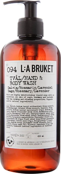 L:A Bruket No 094 Sage Rosemary Lavender Hand & Body Wash, 450ml