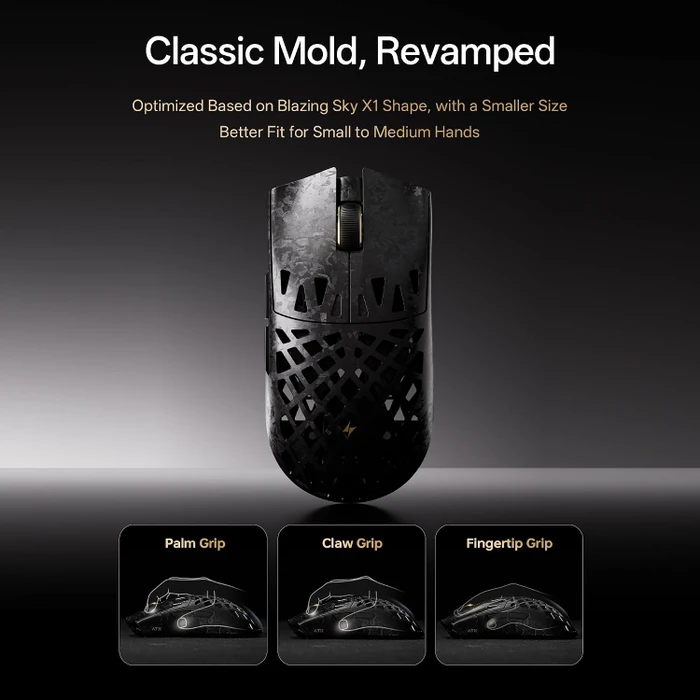 ATK Blazing Sky Ghost Ultimate+ 8K Hollow Carbon Fiber Wireless, rot, USB/Bluetooth