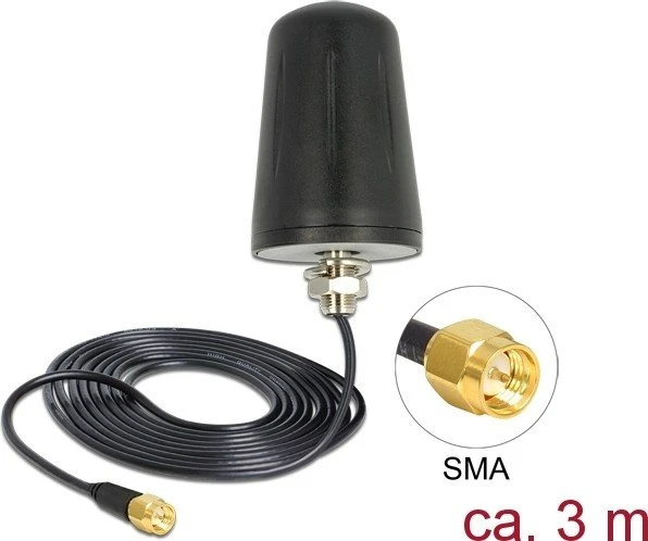 DeLOCK LoRa, 868MHz/ZigBee/Z-Wave Outdoor-Antenne, 0dBi, SMA, omnidirektional, schwarz