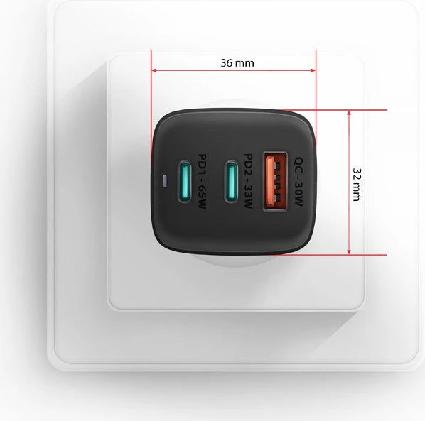 Axagon ACU-DPQ65 QC4 + USB-C PD Wall Charger schwarz