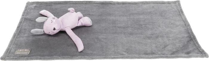 Trixie Kuschel-Set Junior mit Decke und Spielzeug, 75x50cmflieder, grau