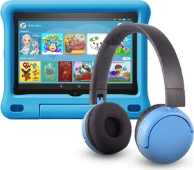 Amazon Fire HD 8 KFONWI 2020, ohne Werbung, blau, 32GB, inkl. BuddyPhones PopTime Headset, Kids Edition