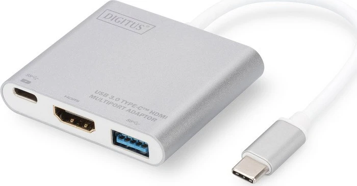 Digitus USB-C auf HDMI Multiport Adapter silber/weiß