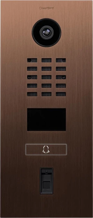 DoorBird D2101FV Fingerprint 50 IP Video Türstation mit 1 Ruftaste Bronze-Optik, Edelstahl, Eisenglimmer