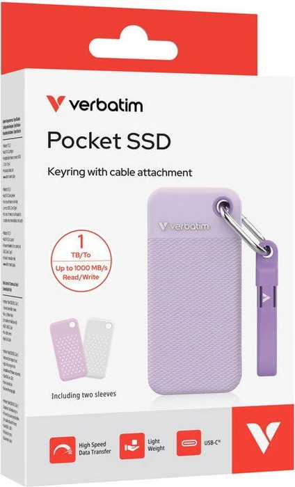 Verbatim Pocket SSD Summer Edition, violett/weiß, 1TB, USB-C 3.1