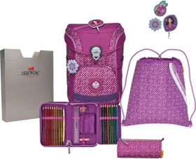DerDieDas ErgoFlex Easy Purple Dots Schultaschen-Set, 5-tlg.