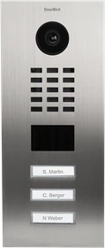 DoorBird D2103V IP Video Türstation mit 3 Ruftasten, Edelstahl V4A, gebürstet