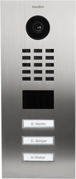 DoorBird D2103V IP Video Türstation mit 3 Ruftasten, Edelstahl V4A, gebürstet
