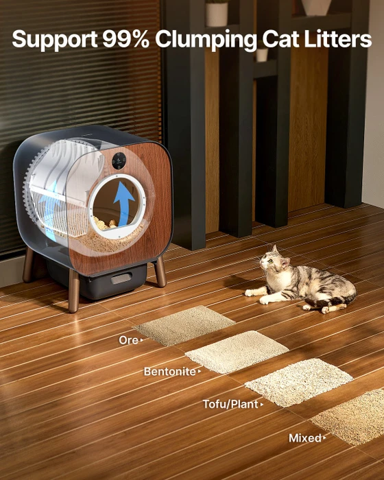 Pawbby P1 Ultra Katzentoilette, selbstreinigend, braun/anthrazit