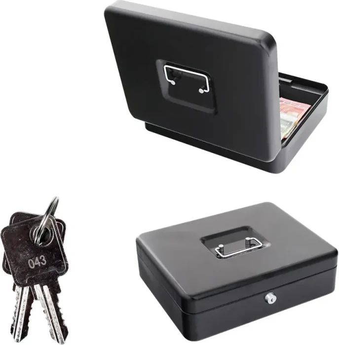 Rottner London Geldkassette, schwarz, Schlüsselschloss