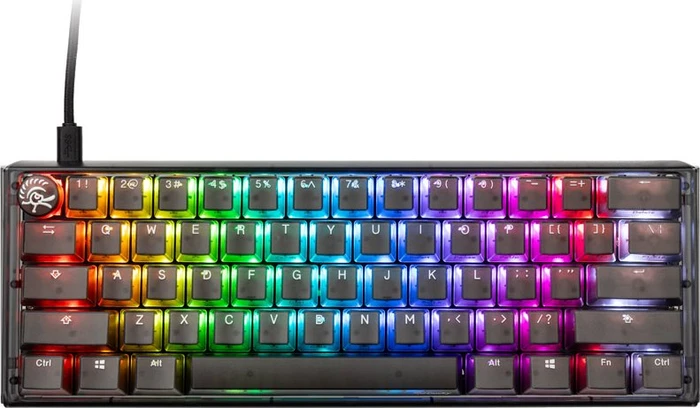 Ducky One 3 Mini PBT, LEDs RGB, Aura Black, MX SILENT RGB RED, USB, US