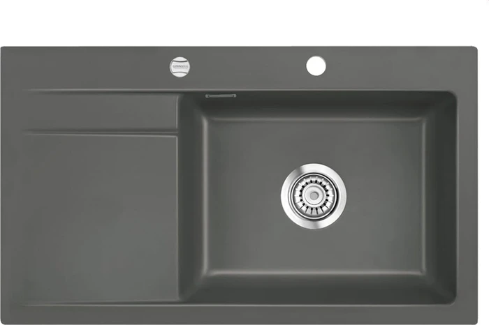 systemceram Stema 86 SL Einbau Becken links mit Ablauffernbedienung jasmin