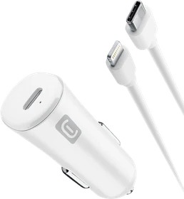 Cellularline Car Charger Kit 20W USB-C to Lightning weiß