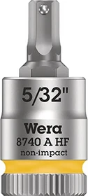 Wera 8740 A HF Zyklop Innensechskant Steckschlüssel 1/4" zöllig, 5/32"x28mm