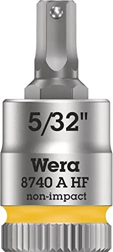 Wera 8740 A HF Zyklop Innensechskant Steckschlüssel 1/4" zöllig, 5/32"x28mm