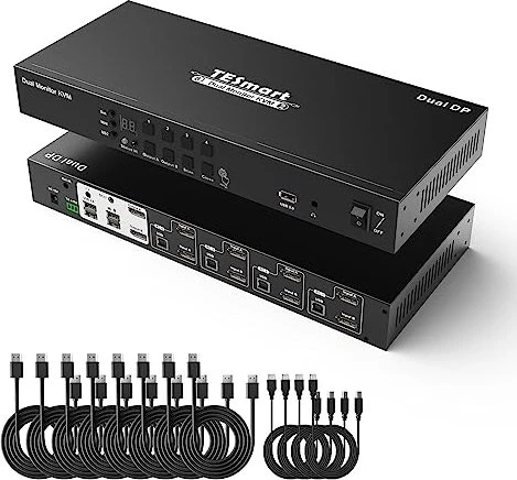 TESmart 4 Port DP Dual Monitor KVM Switch, 4-fach KVM-Switch