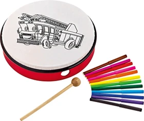 Nino Gestaltbare ABS Handtrommel 10" Feuerwehrauto