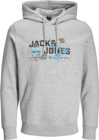 Jack & Jones Logo Hoodie light grey melange (Herren)