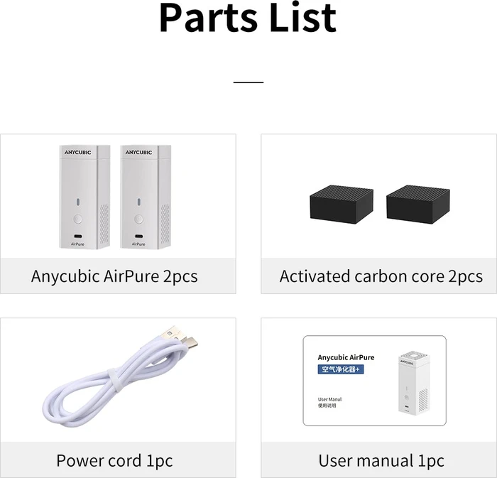 Anycubic AirPure Aktivkohle Luftfilter für 3D-Drucker, 2er-Pack