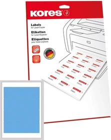 Kores Ordneretiketten, 190x61mm, blau, matt, 25 Blatt (100 Etiketten)