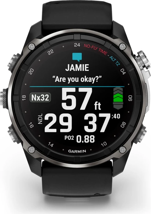 Garmin Descent Mk3i 51mm mit Silikonarmband silver-black pvd titanium/black-pebble grey