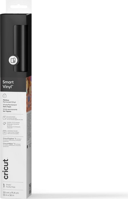 Cricut Smart Vinyl Vinylfolie permanent schwarz, 33x91.4cm