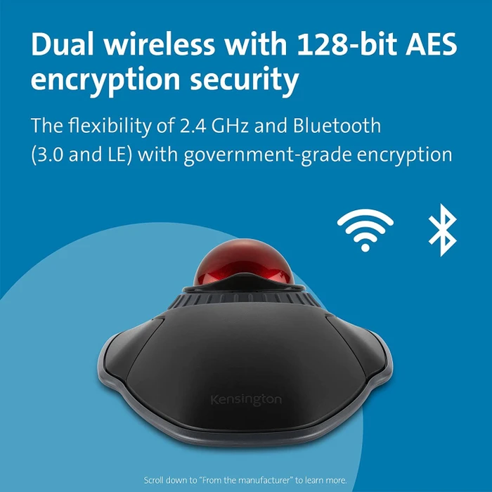 Kensington Orbit Wireless Trackball mit Scroll Ring schwarz, Bluetooth