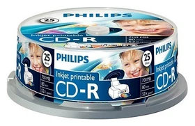 Philips CD-R 80min/700MB, 52x, 25er Spindel, printable