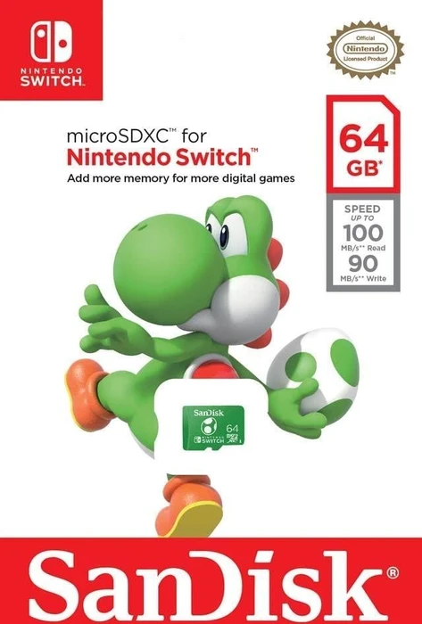 SanDisk Nintendo Switch R100/W90 64GB, UHS-I U3, Class 10